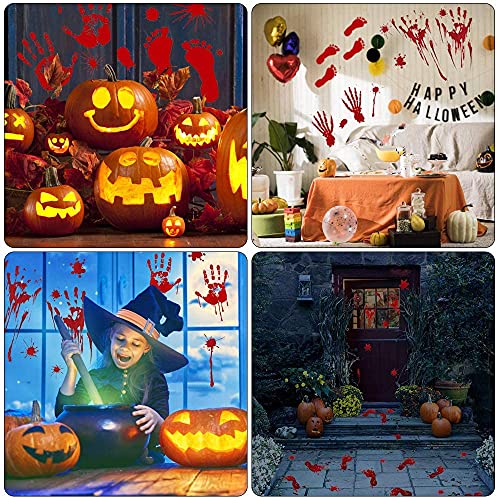 Tuofang 9 Piezas Halloween Huella De Sangre Etiqueta De Ventana, Huellas De Las Manos De Terror Sangrientas, Calcomanías de Ventana de Terror de Halloween, para Halloween Vampiro Zombi Decoración
