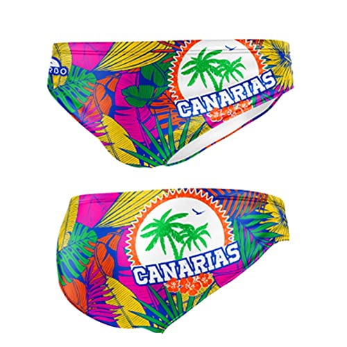 Turbo - Bañador Slip Swimsuit Waterpolo CANARIAS Paradise de Waterpolo Competicion Natación y Triatlón Patrón de Ajuste cómodo