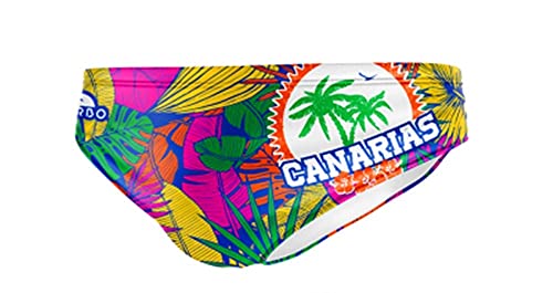 Turbo - Bañador Slip Swimsuit Waterpolo CANARIAS Paradise de Waterpolo Competicion Natación y Triatlón Patrón de Ajuste cómodo