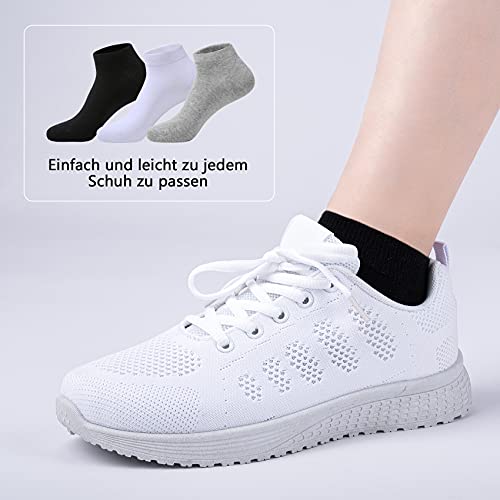 TUUHAW Calcetines de Deporte Low Cut Pro Para Hombre Mujer y niño 10 Pares Calcetines Cortos Tobilleros Deportivos Zapatilla Transpirable(Negro4346)