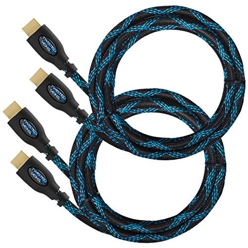 Twisted Veins 2ACHB10 Cable HDMI Premium para Conexiones de Alta Velocidad, Ethernet, m 3 (3 metros) Paquete de dos cables. Admite HDMI 2.0b 4K 60Hz (4k 30Hz con algunos dispositivos)