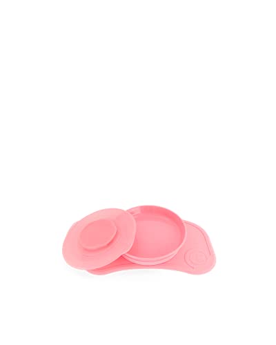 Twistshake Juego de Vajilla Bebés Click Mat Mini Plato, 2 Pcs Baberos, Vaso con Boquilla, 6x Bolsas reutilizables, Sin BPA, Rosa/Lila