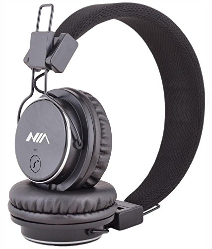 U-009 Foldable Wireless Bluetooth Earphone Headset with Microphone, Micro SD/TF Card, FM Radio,3.5mm Detachable Cable Stereo Hands-Free for Mobile Phone, Tablet, PC, Notebook, Gaming (Black)