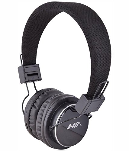 U-009 Foldable Wireless Bluetooth Earphone Headset with Microphone, Micro SD/TF Card, FM Radio,3.5mm Detachable Cable Stereo Hands-Free for Mobile Phone, Tablet, PC, Notebook, Gaming (Black)