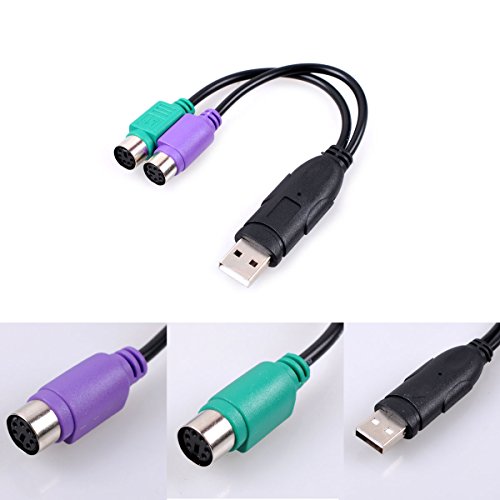 UCEC Cable Adaptador Conversor USB Doble a PS/2 para Ratón Mouse y Teclado