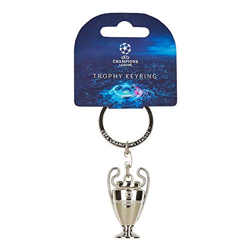 UEFA League Llavero réplica de la Copa Champions Leagueen 3D, Unisex-Adult, Metal, Trophy 45 mm, Keyring 9 cm