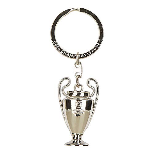 UEFA League Llavero réplica de la Copa Champions Leagueen 3D, Unisex-Adult, Metal, Trophy 45 mm, Keyring 9 cm