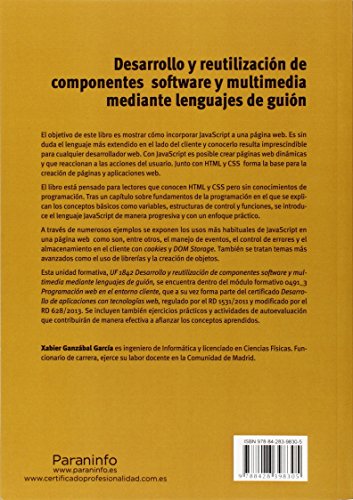 UF1842 Desarrollo y Reutilización de Componentes Software y Multimedia Mediante Lenguajes de Guión (Cp - Certificado Profesionalidad)