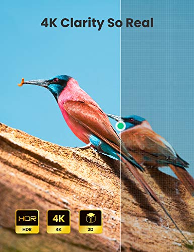 UGREEN Cable Alargador HDMI, Prolongador HDMI Macho a Hembra de Alta Velocidad con Ethernet 4K@60Hz 3D para Reproductores BLU-Ray, Smart TV, Chromecast, Xbox 360, PS3, PS4(0.5 Metros)