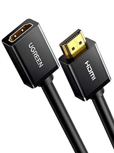 UGREEN Cable Alargador HDMI, Prolongador HDMI Macho a Hembra de Alta Velocidad con Ethernet 4K@60Hz 3D para Reproductores BLU-Ray, Smart TV, Chromecast, Xbox 360, PS3, PS4(0.5 Metros)