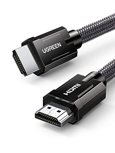 UGREEN Cable HDMI 2.1 8K@60Hz, Cable HDMI 4K@120Hz HDR Dinámico, 7860x4320P Ultra HD, 3D, Dolby Vision, eARC, Trenzado 48Gbps Ethernet Compatible con PS5/PS4/ PC/Xbox/HDTV/Monitor/Proyector (2 Metros)