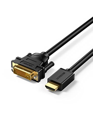 UGREEN Cable HDMI a DVI-D 24+1, HDMI DVI D Digital Adaptador Adapter Full HD 1080p Convertidor Bidireccional DVI a HDMI de Alta Velocidad para PS4, PS3, XboX 360, Samsung Dex, Raspberry Pi,(2 Metros)