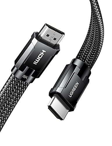 UGREEN Cable HDMI Plano 8K@60Hz, Cable HDMI 2.1 de Ultra Alta Velocidad 48Gbps 4K@144Hz​​ UHD, Dolby Visión, HDR 10+, eARC, Compatible con PS5, PS4 Pro, Xbox Series X, TV, Monitor, PC, Proyector, 3M