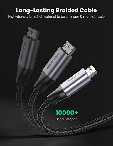 UGREEN Cable Micro B para Disco Duro Externo, Cable USB 3.0 Tipo A a Micro B 5 Gbps Compatible con Galaxy Note 3/S5, Toshiba Canvio Basic, Seagate Backup Plus, Maxtor M3, WD My Passport, 2 Metros