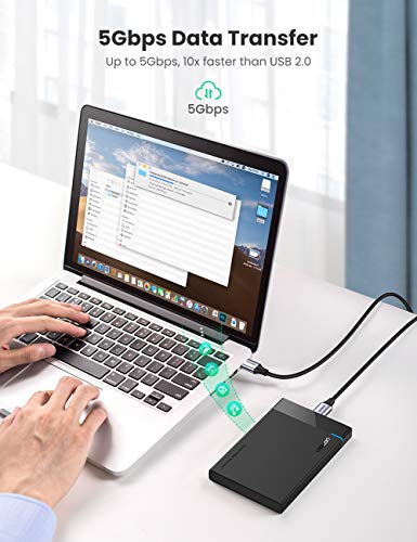 UGREEN Cable Micro B para Disco Duro Externo, Cable USB 3.0 Tipo A a Micro B 5 Gbps Compatible con Galaxy Note 3/S5, Toshiba Canvio Basic, Seagate Backup Plus, Maxtor M3, WD My Passport, 0.5 Metro