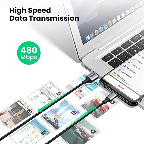 UGREEN Cable Micro USB 2 Pack, 18W Cable Cargador Carga Rápida, Cable Android de Nylon Trenzado Compatible con Galaxy S6 S7 J7 J4+ A10, Huawei P10 Lite Y7 Y6, Xiaomi Mi A2 Lite, Redmi 7, PS4(2M)