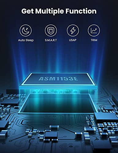 UGREEN Carcasa Disco Duro 2,5", Caja Disco Duro 2,5 USB 3.0 con UASP, Carcasa SSD para HDD SATA I/II/III 7mm 9,5mm, 10 TB MAX, Caja Disco Duro Externa Compatible PC PS5 PS4 Xbox X/S, con Cable USB 3.0