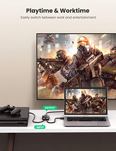 UGREEN HDMI Switch Bidireccional 2 Entradas a 1 Salida o 1 Entrada a 2 Salidas, HDMI Conmutador 4K 3D, Ladron HDMI Splitter Compatible con PS4/PS3, Xbox One, Blu-ray, HDTV, PC, TV Box/Stick, Proyector