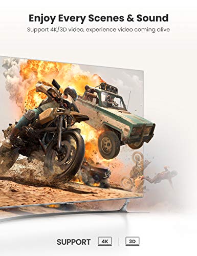 UGREEN HDMI Switch Bidireccional 2 Entradas a 1 Salida o 1 Entrada a 2 Salidas, HDMI Conmutador 4K 3D, Ladron HDMI Splitter Compatible con PS4/PS3, Xbox One, Blu-ray, HDTV, PC, TV Box/Stick, Proyector