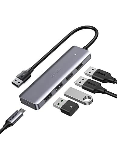 UGREEN Hub USB 3.0, Ladrón USB 3.0 4 Puertos SuperSpeed 5Gbps Compatible con PC, PS5, Raspberry pi 4, MacBook Pro Air, Xbox X/S, PS4, DELL XPS 15, Memoria USB, Teclado, Mac OS, Windows y Linux