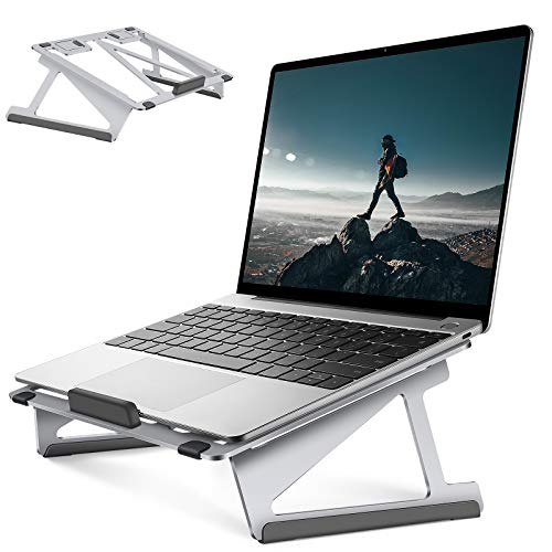 UIHOL Soporte Portatil, Soporte Laptop PC Ajustable, Ergonómico Stand Ordenador para Portátil Plegable Soporte Aleación de Aluminio, para MacBook, Air Pro y otras PC Computadoras de 10-17.3 pulgadas