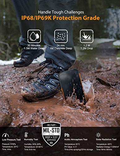 Ulefone Armor X5, 4G Móvil Antigolpes Baratos, MTK6763 Octa-Core 3GB RAM 32GB ROM, Android 9.0 5.5 ”IP68 Impermeable Moviles Todoterreno, Dual SIM, 5000mAh Batería, Desbloqueo Facial NFC Rojo