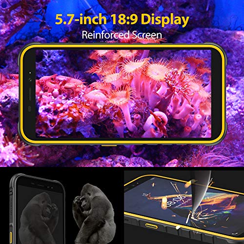 Ulefone Armor X8 Móvil Libre Resistente, Android 10.0 Irrompibles 4G, 5.7 ''HD+, 64GB ROM+4GB RAM, Batería de 5080mAh, Cámara 13MP + 8MP, Doble SIM FM Desbloqueo Facial/NFC, Negro