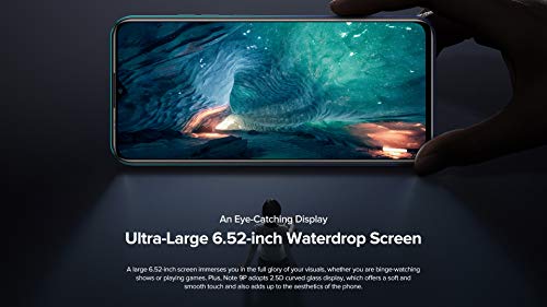 Ulefone Note 9P Teléfono Android 10, 6.52 '' Smartphone 16MP Cuatro Cámara, Octa-Core 4GB+64GB, Ranura para 3 Tarjetas, Doble SIM Móvil, 4500mAh Batería OTG, Desbloqueo Facial+Huella Digital Aurora