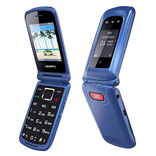 Uleway Teléfono Móvil Simple para Mayores con Teclas Grandes ácil de Usar Telefonos Basicos para Ancianos con SOS Botón, Bluetooth, MP3 Player, Cámara (con 1 * 1000 mAh Batería)
