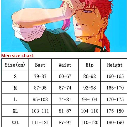 ULLAA Anime JoJo's Bizarre Adventure Kakyouin Noriaki Disfraz de Cosplay Traje Verde Chaqueta Cortavientos Mujeres Hombres Conjunto Completo Tallas Grandes Peluca Opcional