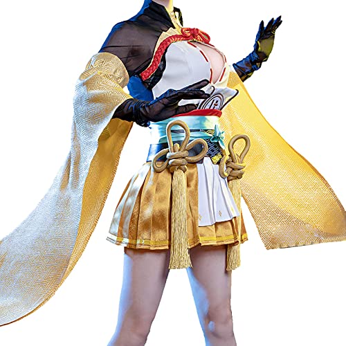 ULLAA Disfraz de cosplay Naraka Bladepoint Demon knife girl falda para fiesta de Halloween de mascarada M Gold