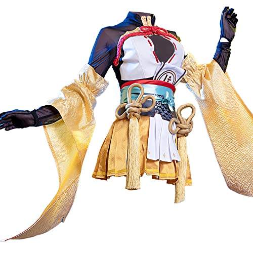 ULLAA Disfraz de cosplay Naraka Bladepoint Demon knife girl falda para fiesta de Halloween de mascarada M Gold