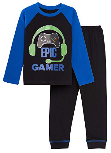 Ultimate Kids Epic Gamer Pijamas Gaming Headset + Controlador Long Pjs Juego Ropa de Dormir
