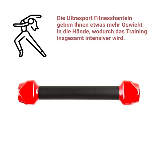 Ultrasport Set de danza/fitness formado por dos mancuernas Toning Sticks y DVD de entrenamiento – mancuernas apropiadas para zumba, ideal para mujeres deportistas – mancuernas y pesas para fitness con diversión y ritmo