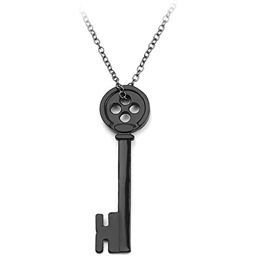 Ulyjcq Película de Terror Coral Key Key Collar Colgante Botón Negro Key 骷髅 Pesadilla en Navidad Cake Kingdom Heart Regalo