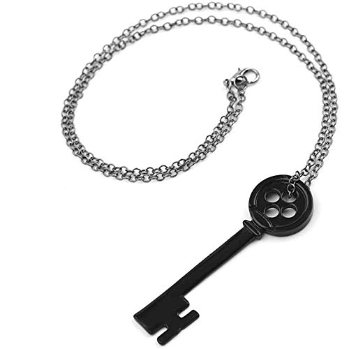 Ulyjcq Película de Terror Coral Key Key Collar Colgante Botón Negro Key 骷髅 Pesadilla en Navidad Cake Kingdom Heart Regalo