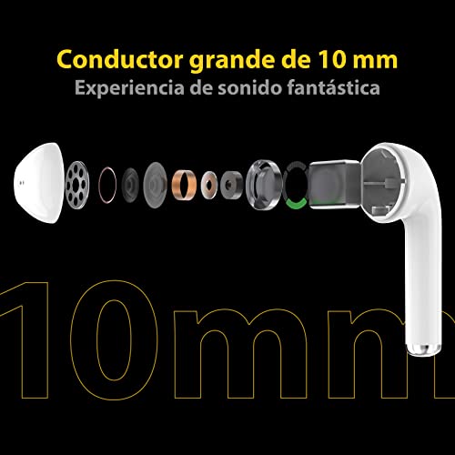UMIDIGI AirBuds Auriculares Inalámbricos, Auriculares Bluetooth 5.0 Deportivos Micrófono Incorporado,Auriculares Inalambricos Bluetooth Control Táctil Tiempo de Reproducción de 20h con Caja de Carga