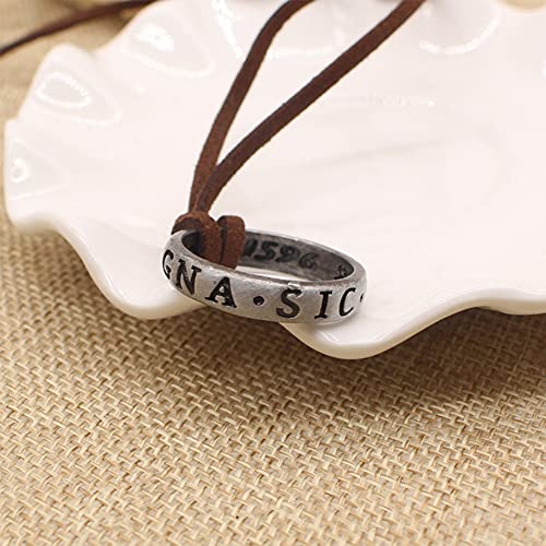 Uncharted 4 Nathan Drake Anillo Collar de cuero para hombres y mujeres ajustable