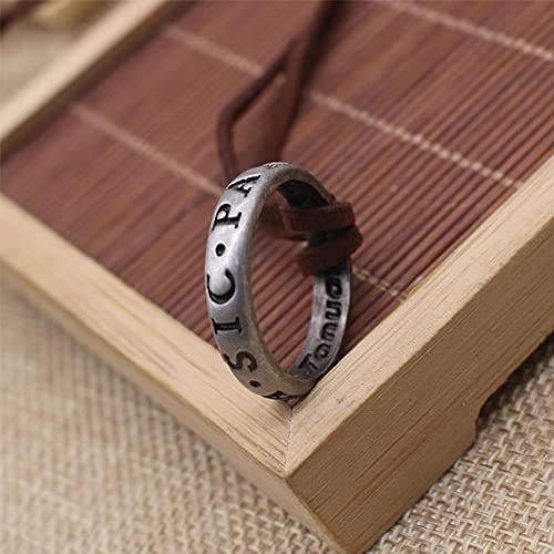 Uncharted 4 Nathan Drake Anillo Collar de cuero para hombres y mujeres ajustable