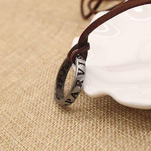 Uncharted 4 Nathan Drake Anillo Collar de cuero para hombres y mujeres ajustable