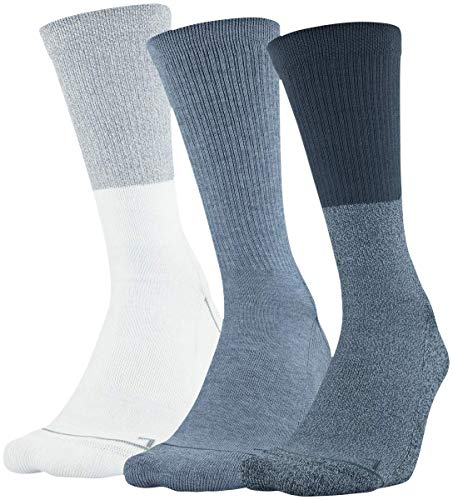 Under Armour Phenom 5.0 Solid Crew Socks, 3-Pair, Ash Grey Assorted, Shoe Size: Mens 4-8, Womens 6-9