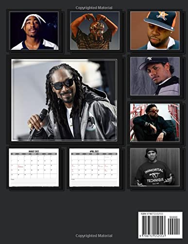Underground 2022 Calendar: Great Old School Rappers Mini Planner Jan 2022 to Dec 2022 PLUS 6 Extra Months Of 2023 | Premium Pictures Gift Idea For Rap Fans Kalendar calendario calendrier