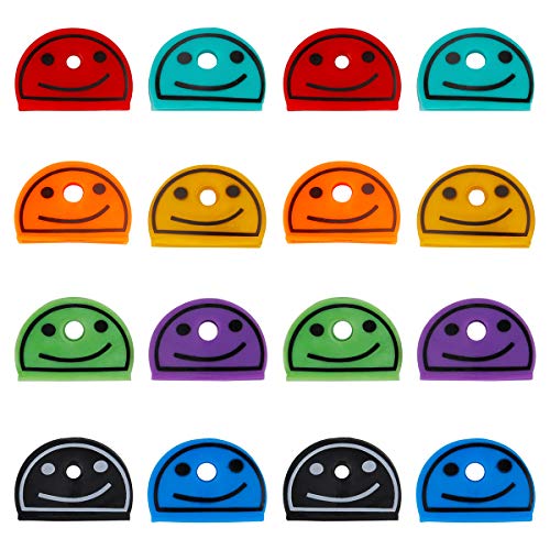 Uniclife 24 PCS Smiley Face Key Cap Cubiertas en 8 Colores Surtidos para Etiquetas de Etiquetas de Llaves