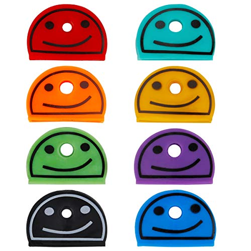 Uniclife 24 PCS Smiley Face Key Cap Cubiertas en 8 Colores Surtidos para Etiquetas de Etiquetas de Llaves