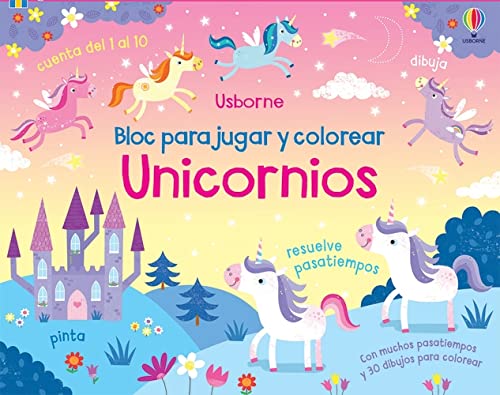 Unicornios (Bloc para jugar y colorear)