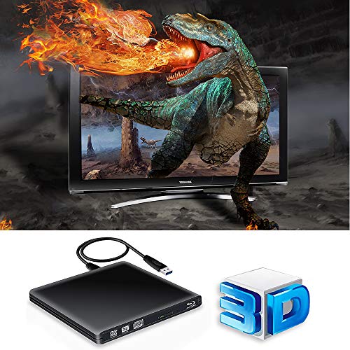 Unidad Externa de DVD BLU Ray 3D, USB 3.0 USB Tipo C Bluray CD DVD RW ROM Player Portátil para PC MacBook iMac Mac OS Windows