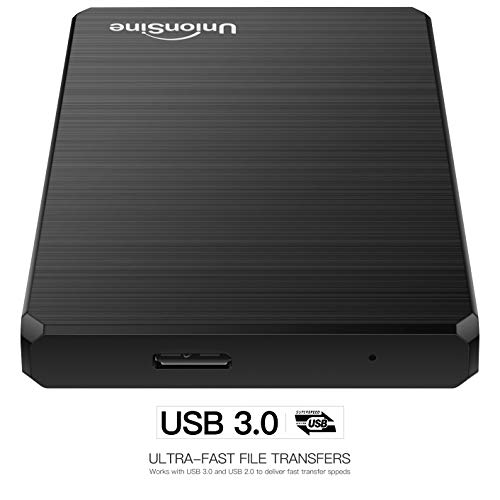 UnionSine Ultra Slim Disco Duro Externo Portátil 2.5" 500GB, USB3.0 SATA HDD Almacenamiento para PC, Mac, MacBook, Chromebook, Xbox, PS4 (Color Negro)