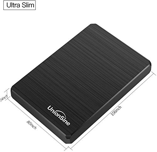 UnionSine Ultra Slim Disco Duro Externo Portátil 2.5" 750GB, USB3.0 SATA HDD Almacenamiento para PC, Mac, MacBook, Chromebook, Xbox, PS4 (Color Negro)