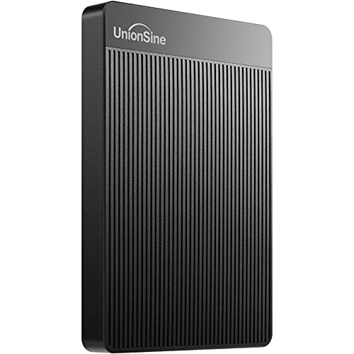 UnionSine Ultra Slim Disco Duro Externo Portátil 2.5" 750GB, USB3.0 SATA HDD Almacenamiento para PC, Mac, MacBook, Chromebook, Xbox, PS4 (Color Negro) HD-006