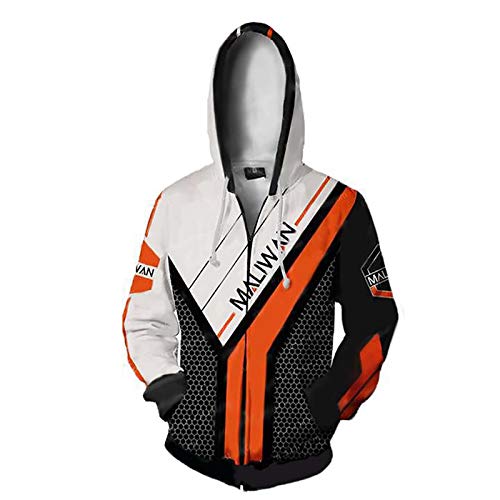 Unisex Hyperion Cosplay Hoodie, Borderlands 3D Impresión con Capucha Sudadera con Capucha Chaqueta con Cremallera (Color : 2, Size : M)